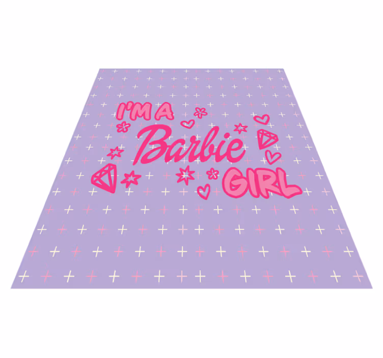 Tapis vinyle citation je suis une fille barbie - TenStickers