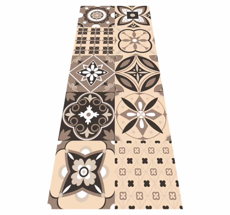 Tapis vinyle texture carreaux classiques marron - TenStickers