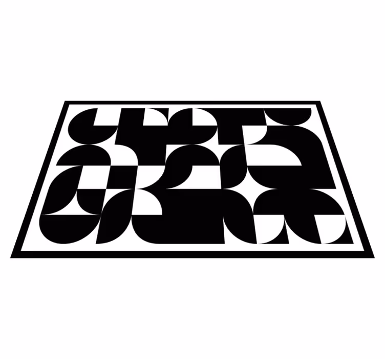 Tapis vinyle géométrique motif art géométrique noir - TenStickers