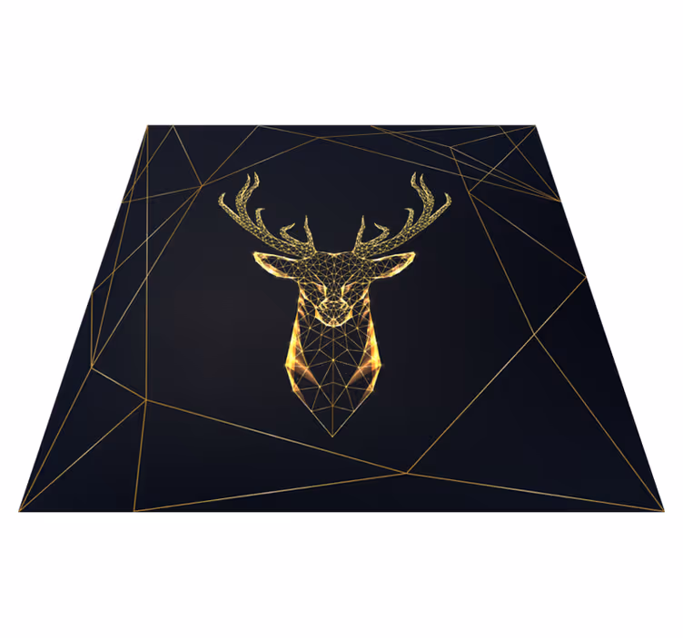 Tapis vinyle géométrique cerf géométrique doré - TenStickers