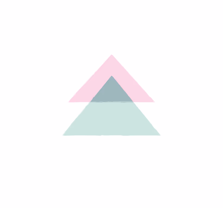 Tapis vinyle géométrique triangles bleus et roses - TenStickers