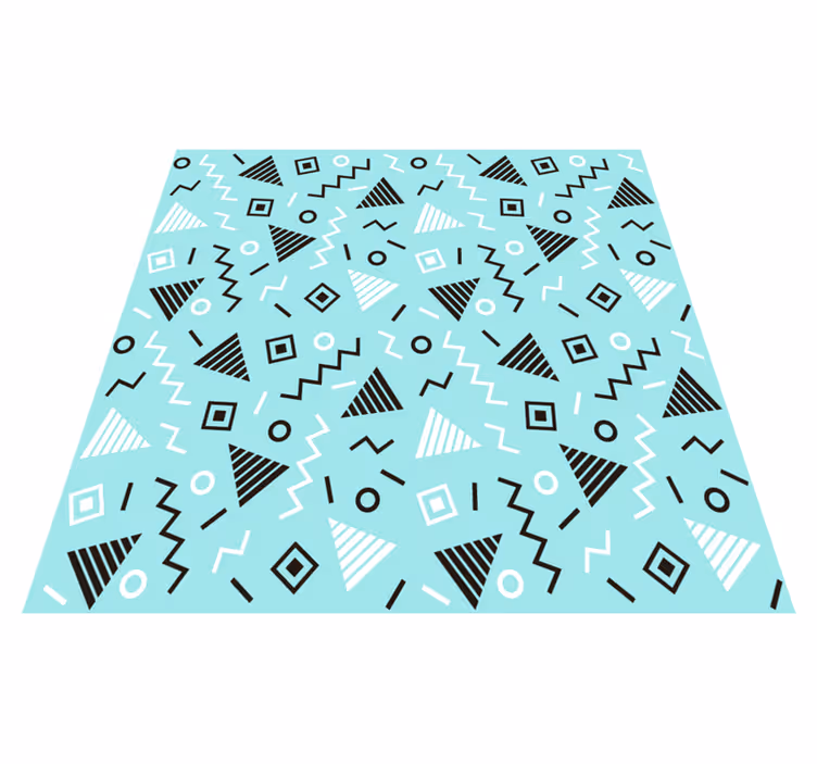 Tapis vinyle géométrique style memphis années 80 - TenStickers
