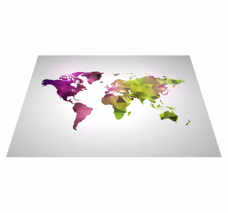 Tapis vinyle géométrique carte du monde géométrique - TenStickers