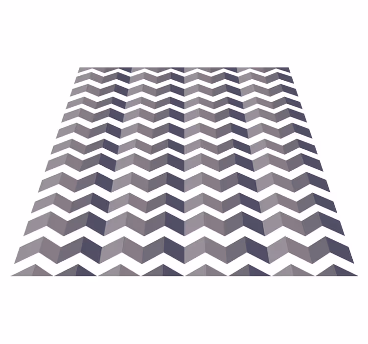 Tapis vinyle géométrique motif zigzag noir et blanc - TenStickers