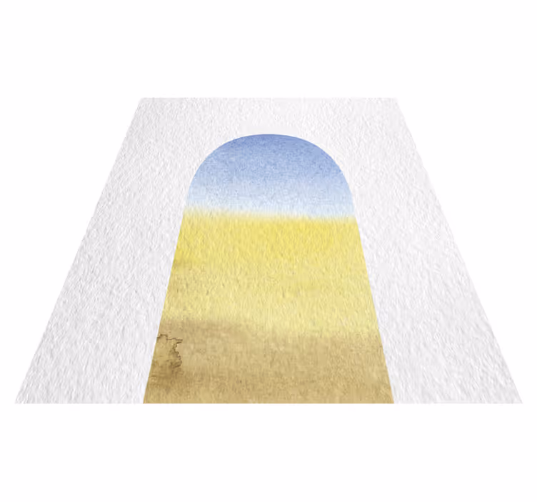 Tapis vinyle géométrique arc en aquarelle - TenStickers