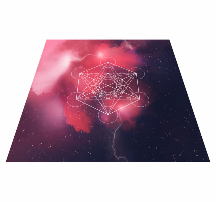 Tapis vinyle géométrique symbole metatron - TenStickers