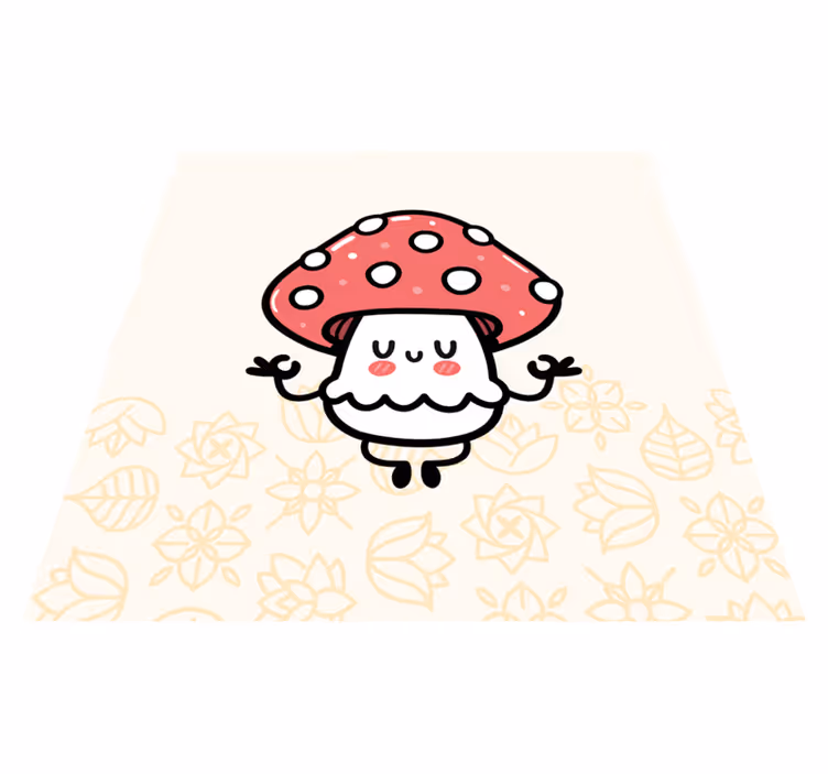 Tapis vinyle pour enfants champignon drôle et mignon - TenStickers