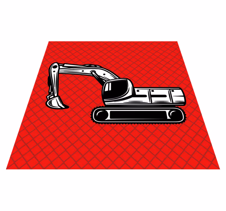 Tapis vinyle pour enfants excavateur big monocolore - TenStickers