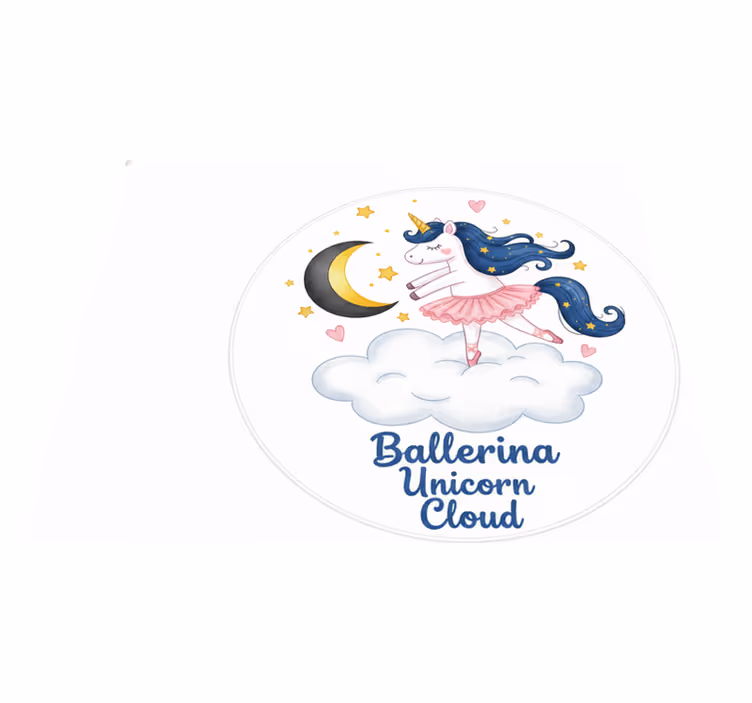 Tapis vinyle pour enfants licorne ballerine dans un nuage - TenStickers