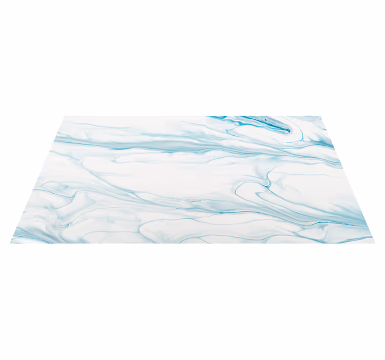 Tapis vinyle entrée marbre bleu clair et blanc - TenStickers