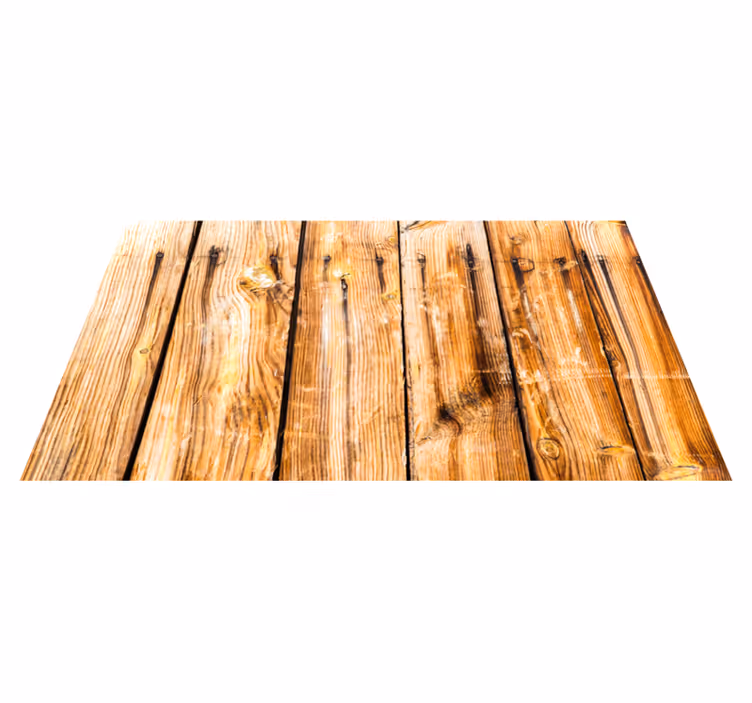 Tapis vinyle entrée lames de bois brut marron - TenStickers