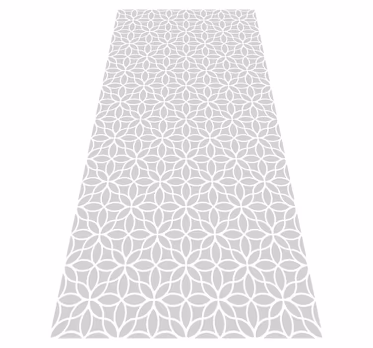 Tapis vinyle salon motif moderne gris et blanc - TenStickers