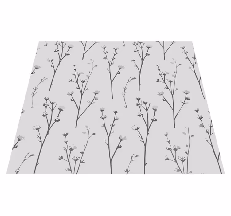 Tapis vinyle gris motif arbre en coton - TenStickers