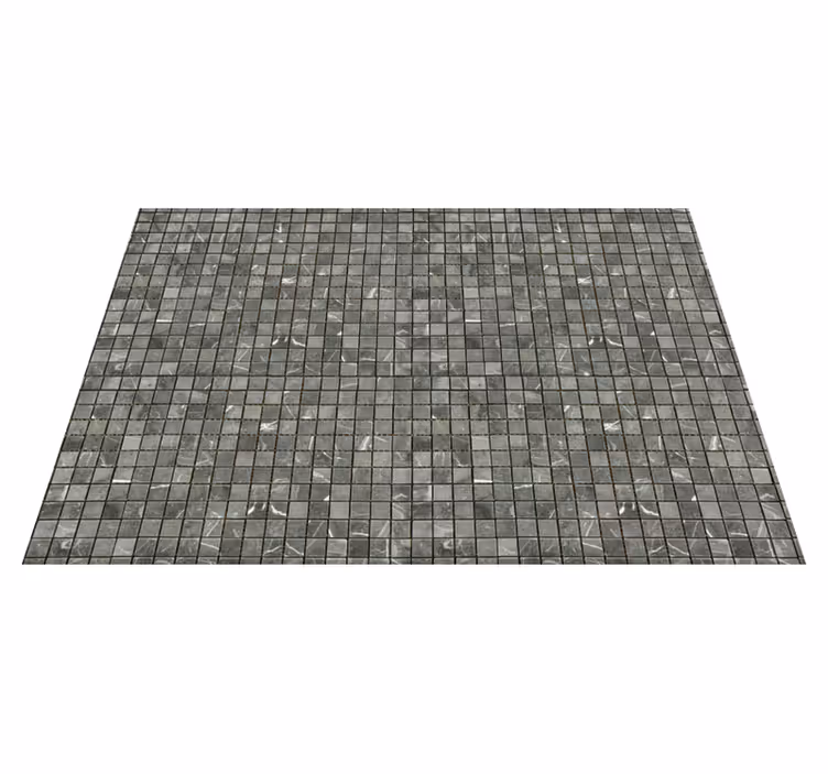 Tapis vinyle gris carreaux noirs - TenStickers