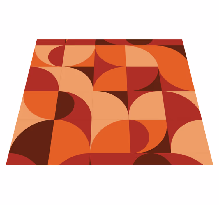Tapis vinyle couloir imprimé rétro rouge - TenStickers