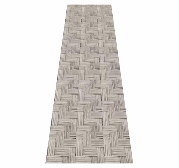 Tapis vinyle couloir effet osier tissé gris - TenStickers