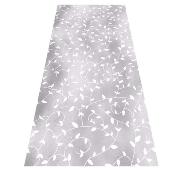Tapis vinyle couloir branches d'arbre blanc et argent - TenStickers
