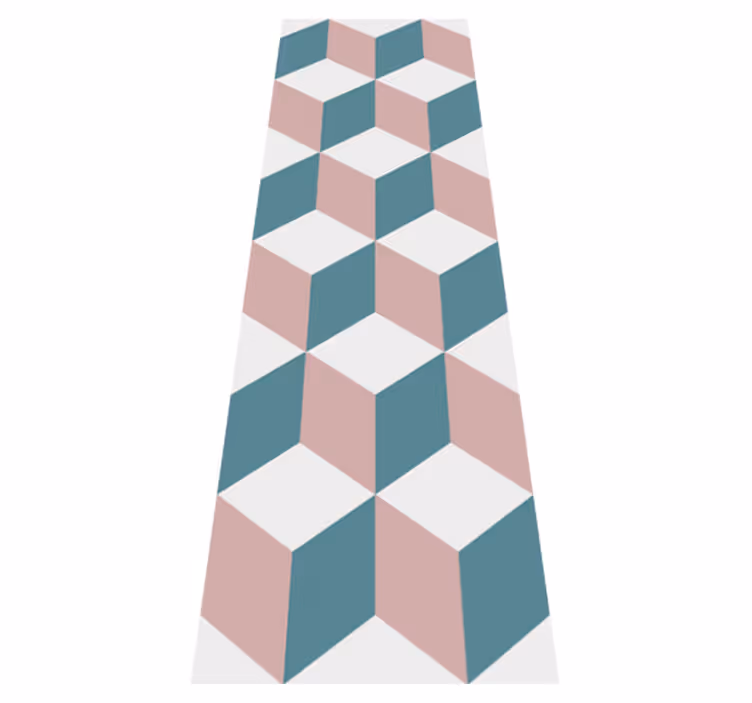 Tapis vinyle couloir cubes de couleur pastel - TenStickers