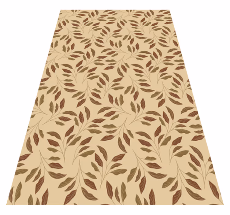 Tapis vinyle beige Élégance feuillue - TenStickers