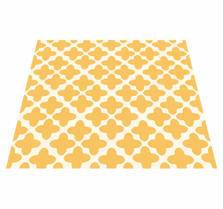 Tapis vinyle jaune motif arabesque - TenStickers