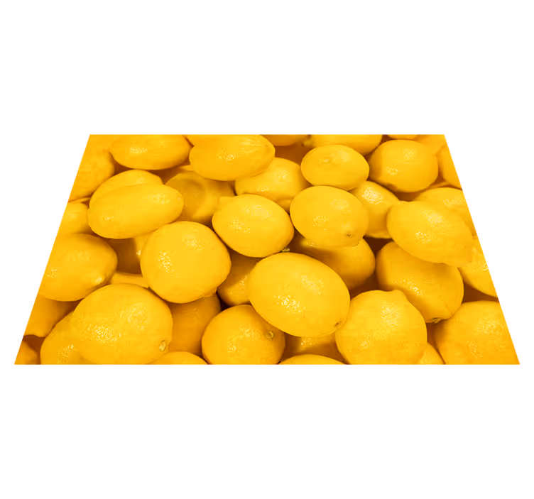 Tapis vinyle jaune citrons - TenStickers