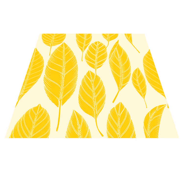Tapis vinyle jaune motif grandes feuilles - TenStickers