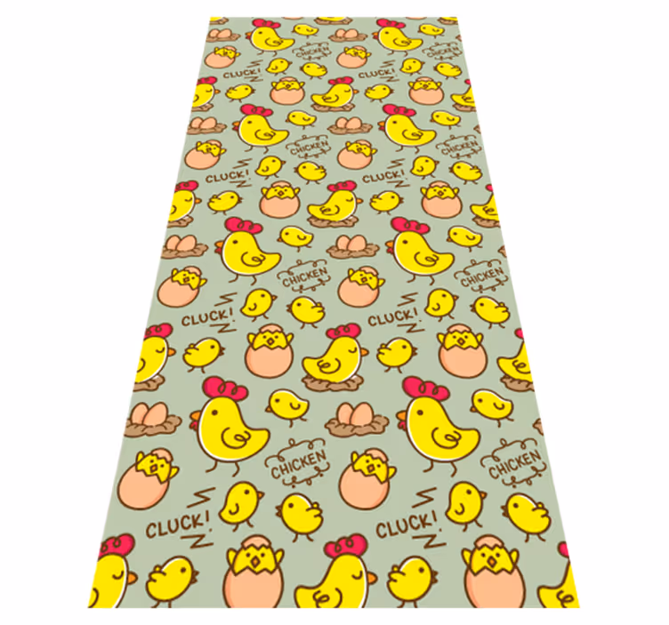 Tapis vinyle jaune motif œufs de poule mignon 6 - TenStickers