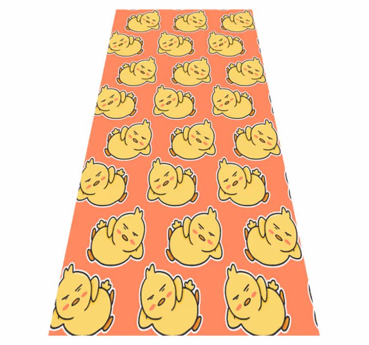 Tapis vinyle jaune motif poussin mignon 6 - TenStickers