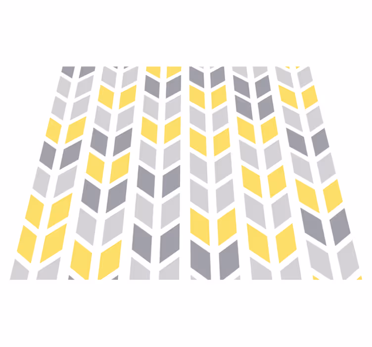 Tapis vinyle jaune motif gris et jaune - TenStickers