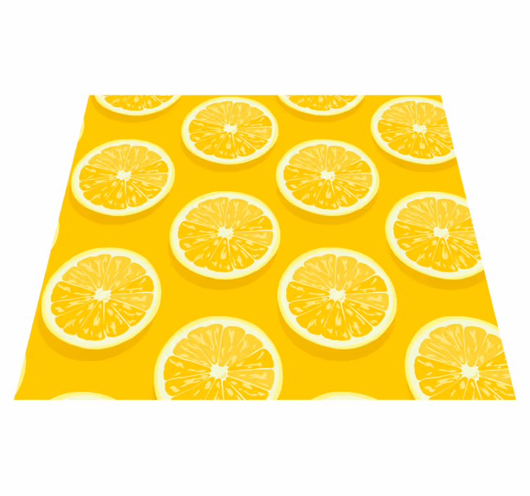 Tapis vinyle jaune citrons tranchés - TenStickers