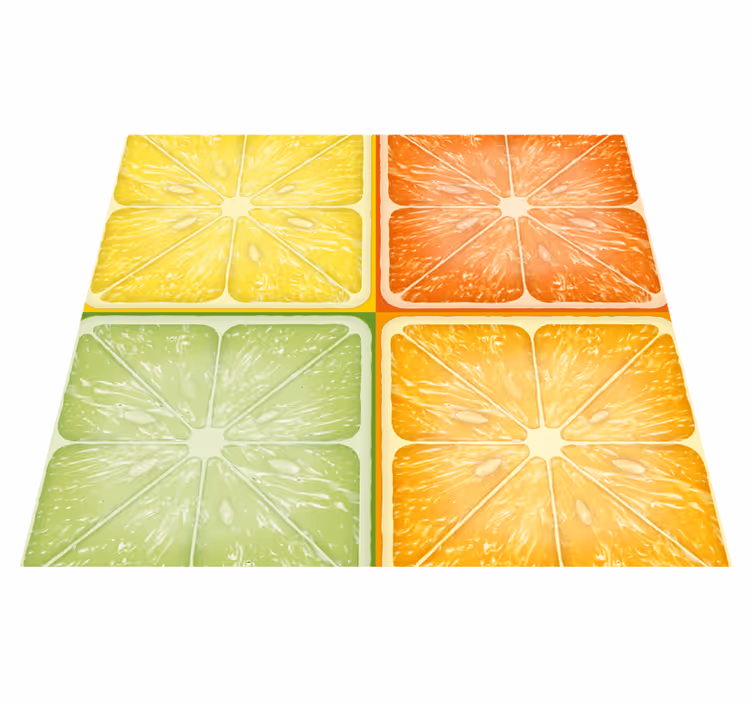 Tapis vinyle jaune texture citrus colorée - TenStickers