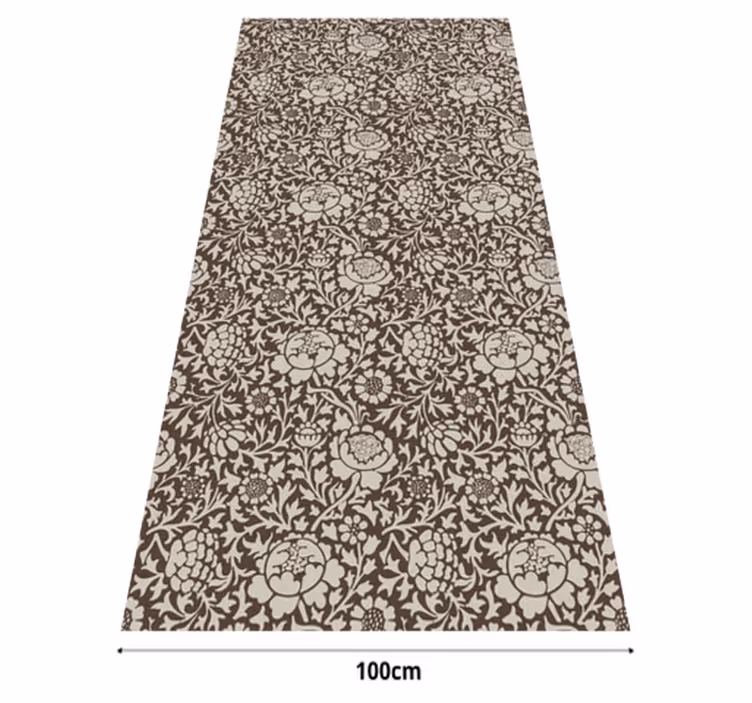Tapis vinyle marron imprimé floral vintage - TenStickers