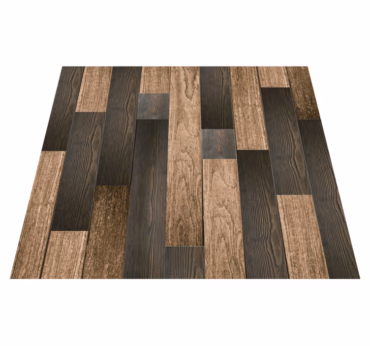 Tapis vinyle marron motifs bois sophistiqués - TenStickers