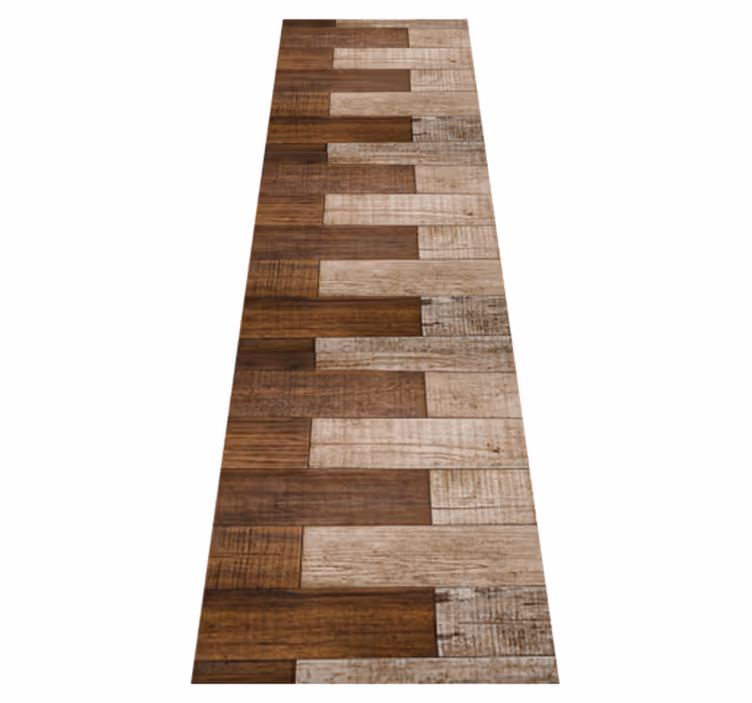 Tapis vinyle marron effet bois encastré - TenStickers