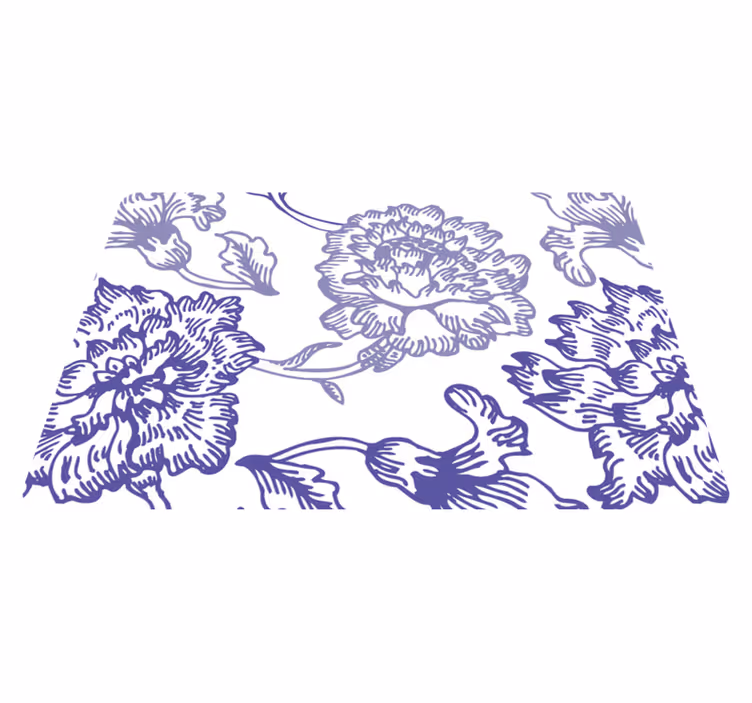 Tapis vinyle violet motif floral doux violet - TenStickers