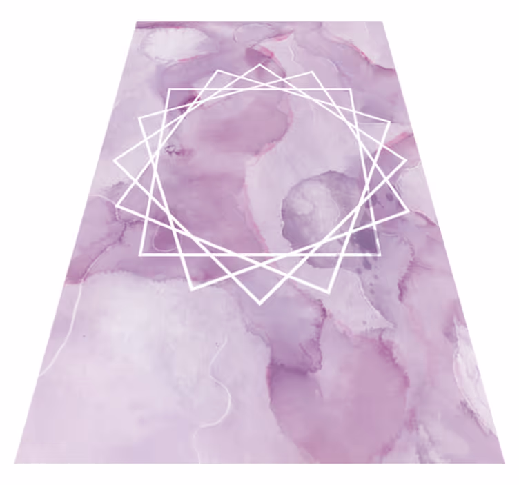 Tapis vinyle violet avec cadre polygonal foncé - TenStickers