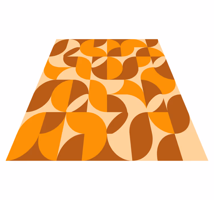 Tapis vinyle orange motifs rétro oranges - TenStickers