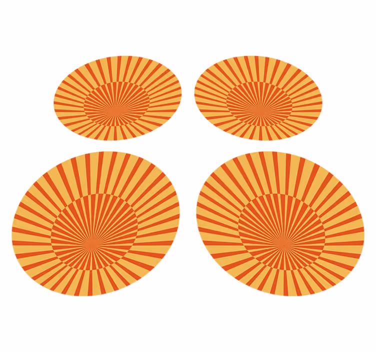 Tapis vinyle orange cercle ensoleillé des années 70 - TenStickers