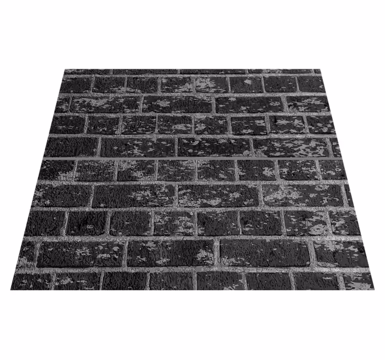 Tapis vinyle noir effet brique - TenStickers