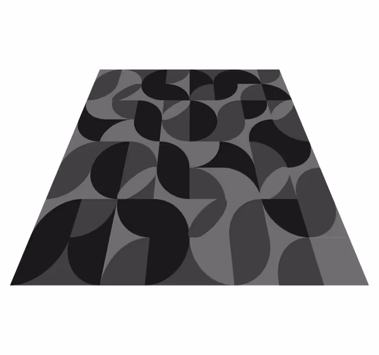 Tapis vinyle noir formes noires rétro - TenStickers