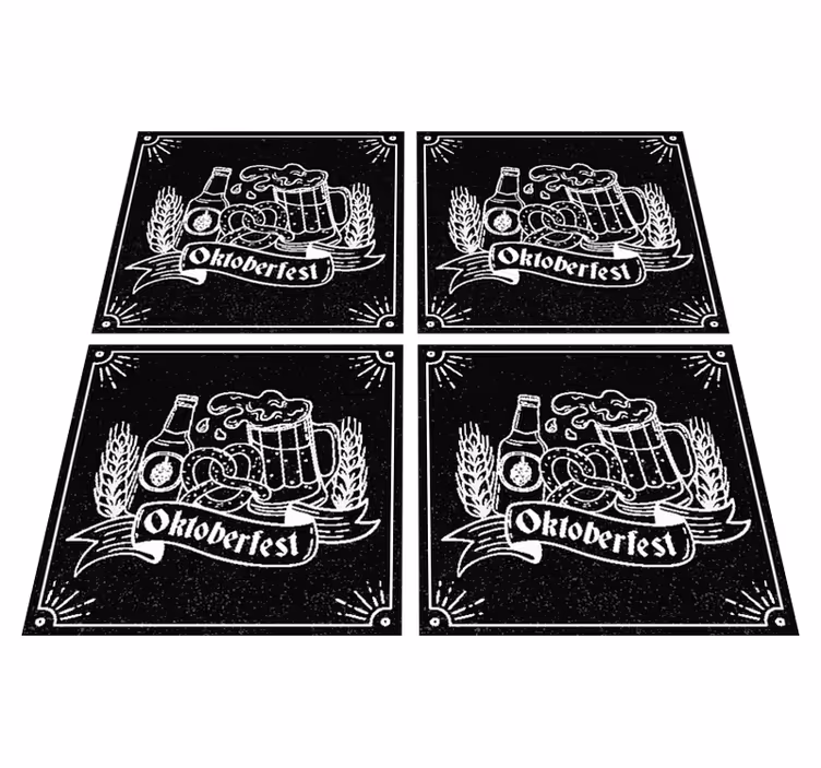 Tapis vinyle noir bière froide avec nom - TenStickers