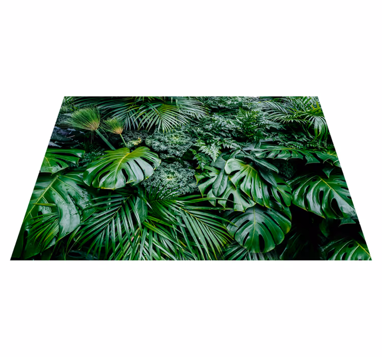 Tapis vinyle vert - jungle ensoleillée - TenStickers