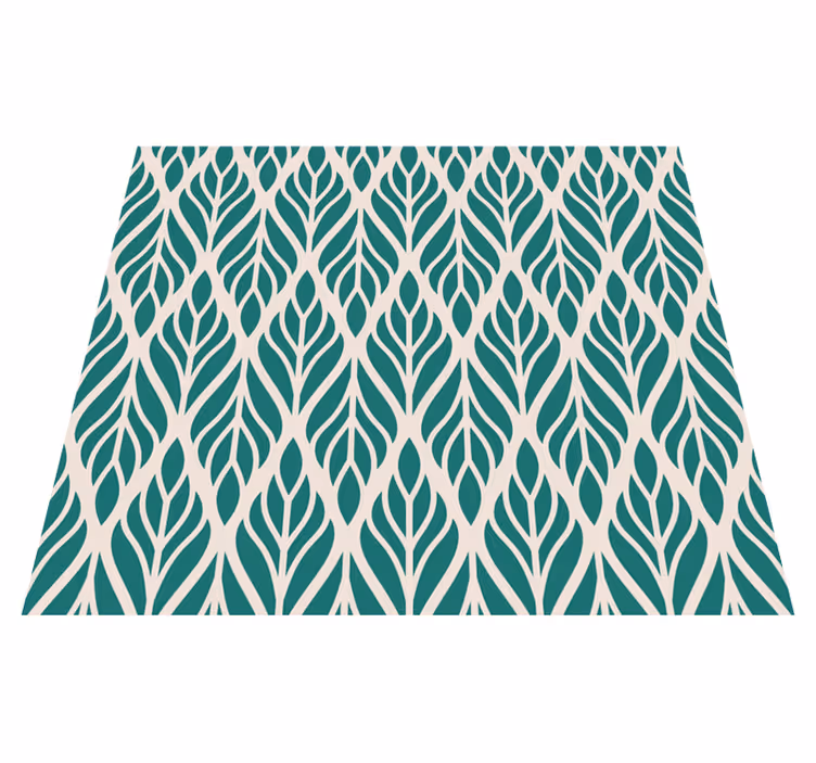 Tapis vinyle vert motif floral ethnique - TenStickers