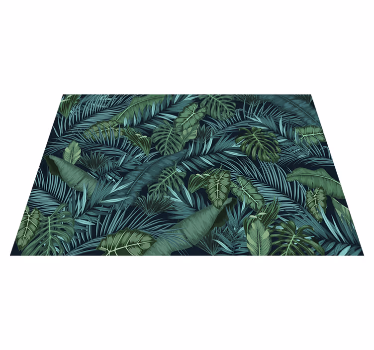 Tapis vinyle vert jungle décoratif - TenStickers