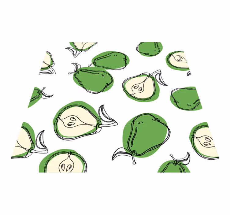 Tapis vinyle vert autocollants cuisine poire - TenStickers