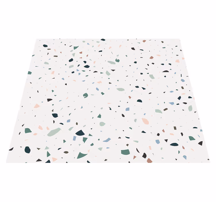 Tapis vinyle extérieur terrazo blanc - TenStickers