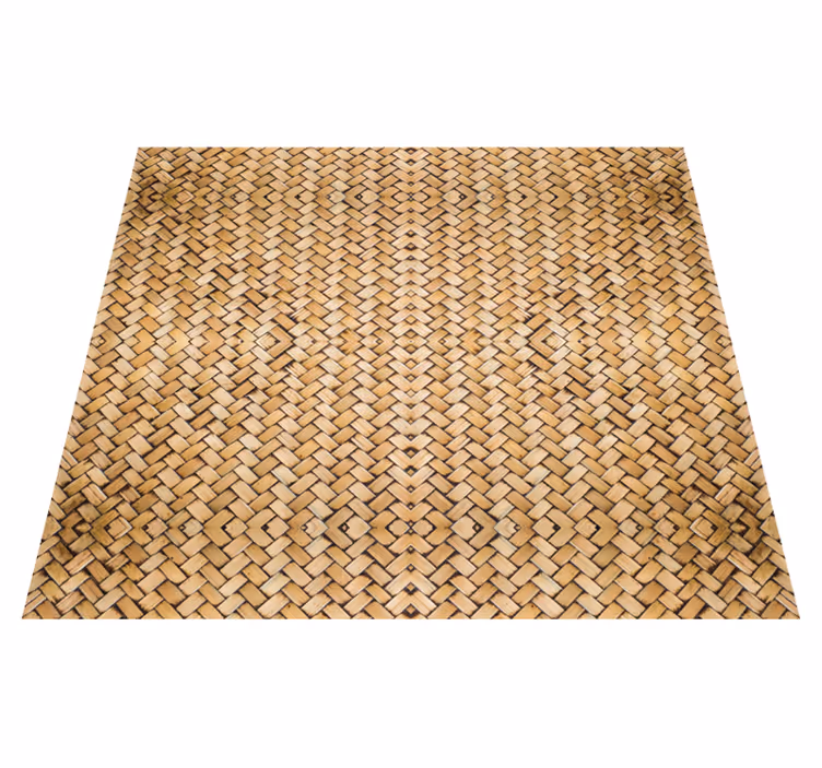 Tapis vinyle extérieur effet tissé en bambou - TenStickers