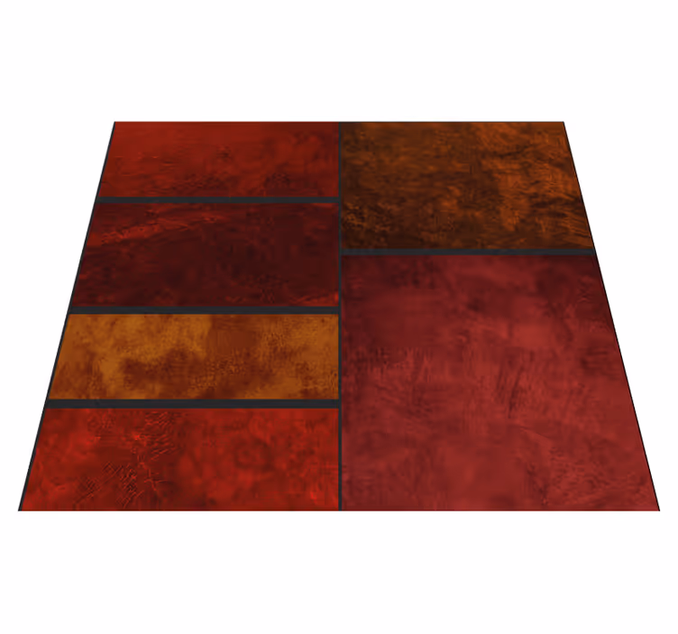 Tapis vinyle rouge design patchwork texturé - TenStickers
