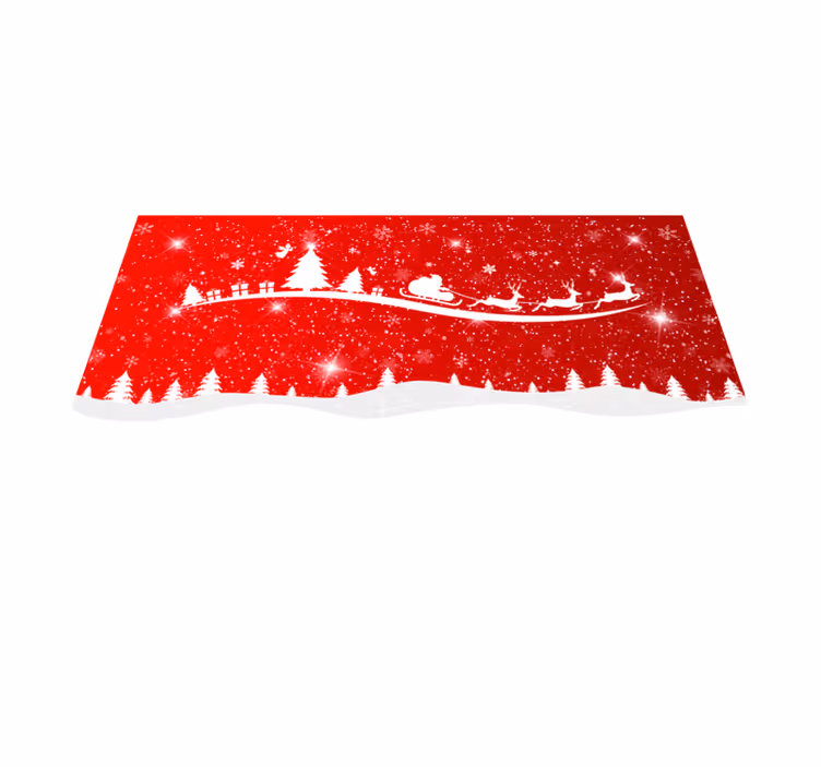 Tapis vinyle rouge vague de noël - TenStickers
