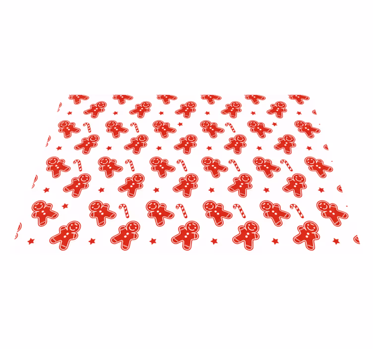 Tapis vinyle rouge biscuits de noël - TenStickers